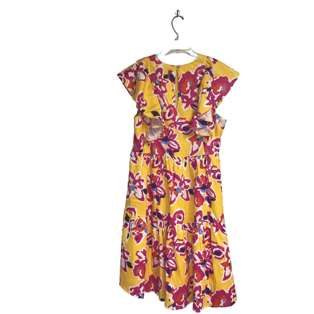 CROSBY by Mollie Burch Vibrant Yellow and Pink Midi Dress - Picture 2 of 7